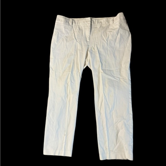 Chico’s Pants 3 Cream Straight Stretch Comfort Slimming Flat Front Office Career - Picture 7 of 8